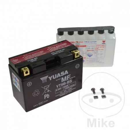 YUASA Maintenance-free battery with electrolyte YT9B-BS 707.19.05