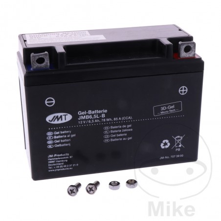 JMT activated gel motorcycle battery YB6 5L-B 707.39.00