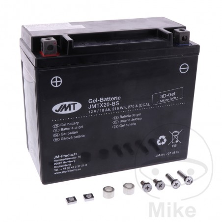 JMT activated gel motorcycle battery YTX20-BS 707.39.92