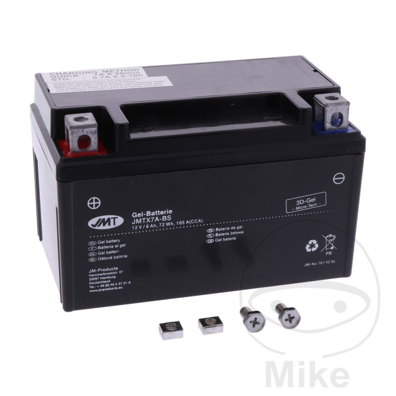 JMT activated gel motorcycle battery YTX7A-BS 707.42.06