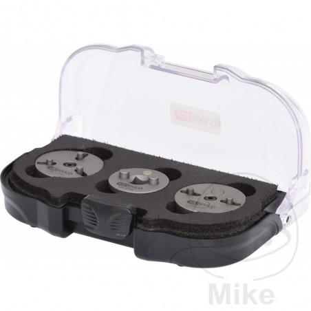 KS TOOLS Kit 3 universal brake piston adapters 2PIN+3-PIN 612.00.61