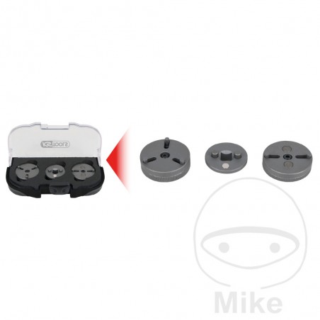 KS TOOLS Kit 3 adaptadores universales de pistón freno 2PIN+3-PIN 612.00.61