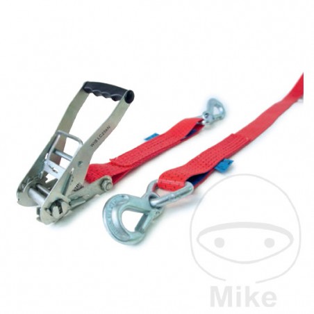 Motorcycle luggage strap with ratchet and carabiner 50 MM/0.4+7.6 M 338.06.01