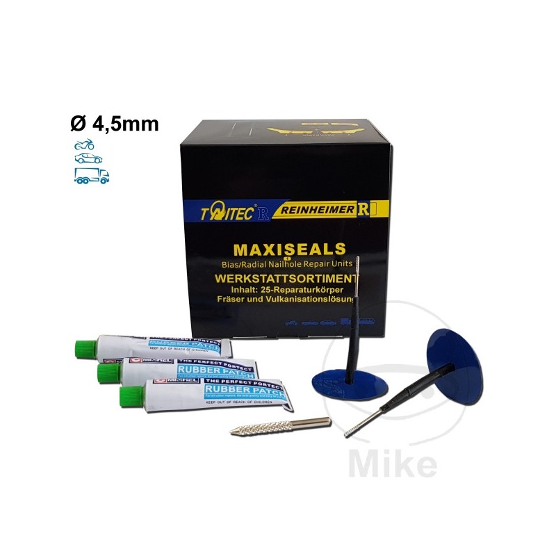 REINHEIMER Kit reparación pinchazos neumáticos tubeless moto MAXI SEAL 4.5 MM 519.02.40