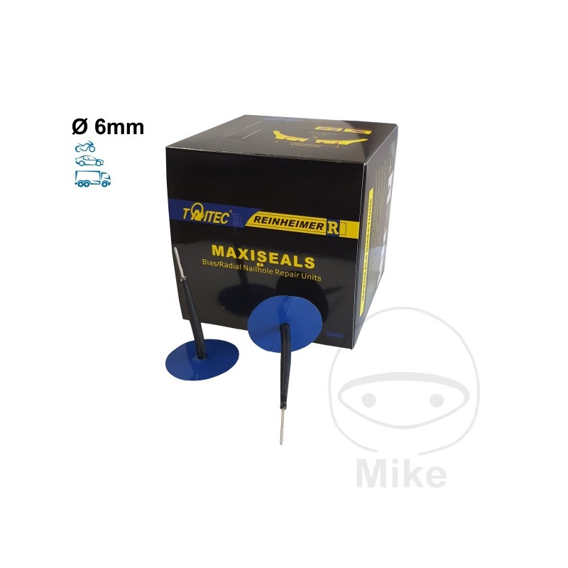 REINHEIMER Kit reparación pinchazos neumáticos tubeless moto MAXI SEAL 6 MM 519.02.59