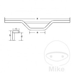 TRW Motocross high motorcycle handlebar 22 MM 765.36.78