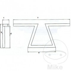 FEHLING Z tube steel handlebar with cable hole 1" 730.05.01