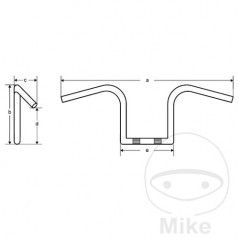 FEHLING Manillar de acero alto 22 MM LZR 730.01.90