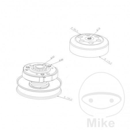 scotter complete clutch 107 MM 738.05.33