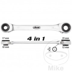 VIGOR Llave de carraca doble 4 en 1 10 13 17 19 MM 604.00.46