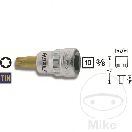 HAZET Vaso de punta Torx 3/8 T50 43.5 MM 608.35.70