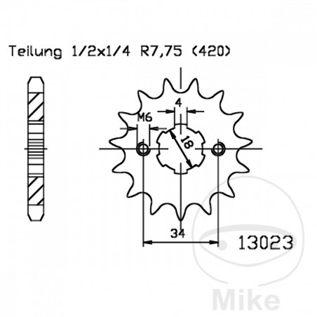 ESJOT coarse gear transmission pinion 19T 420 6 Ø18/20 726.00.08