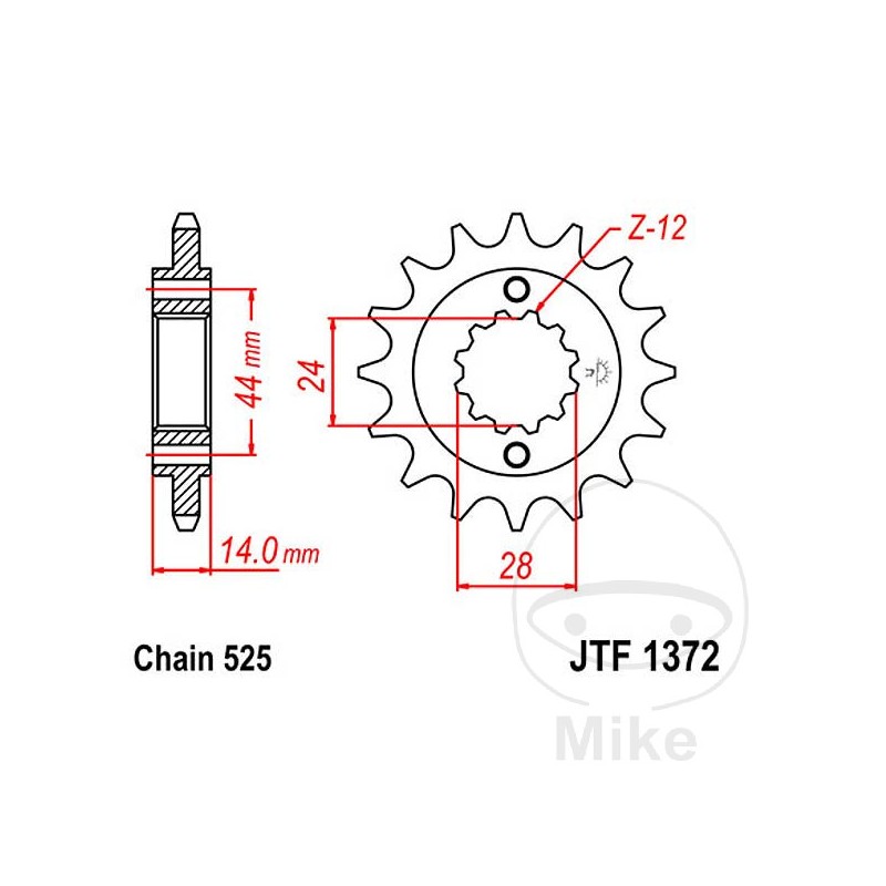 JT SPROCKETS transmission sprocket 17T 525 ALTN: 7260352 726.00.37
