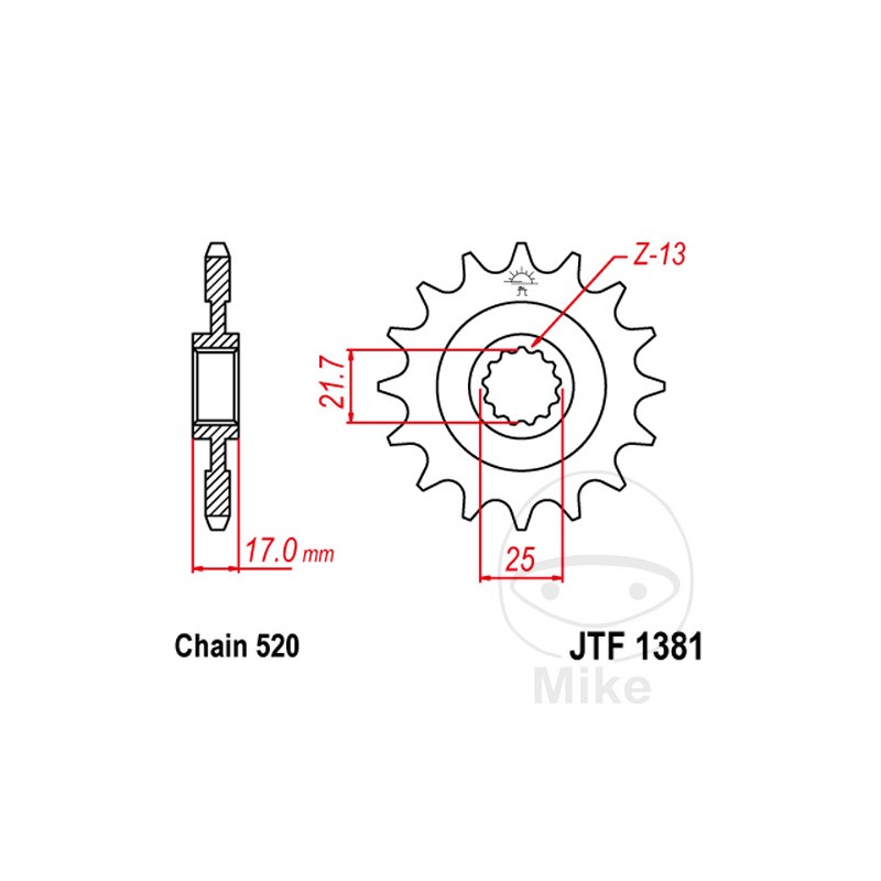 JT SPROCKETS Piñón transmisión engranaje grueso 15T 520 ALTN: 7260353 726.00.44