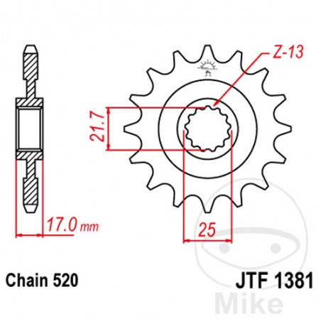 JT SPROCKETS coarse gear transmission pinion 15T 520 ALTN: 7260353 726.00.44