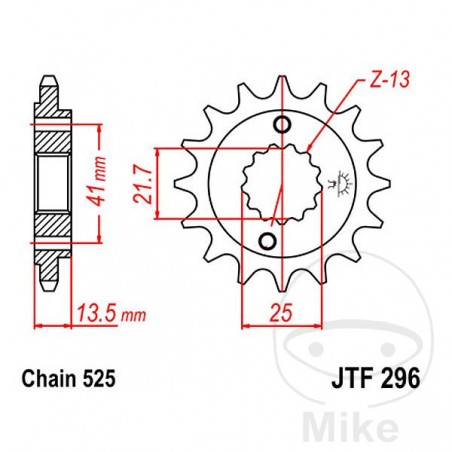 JT SPROCKETS transmission sprocket 16T P-525 ALTN: 7260373 726.46.33