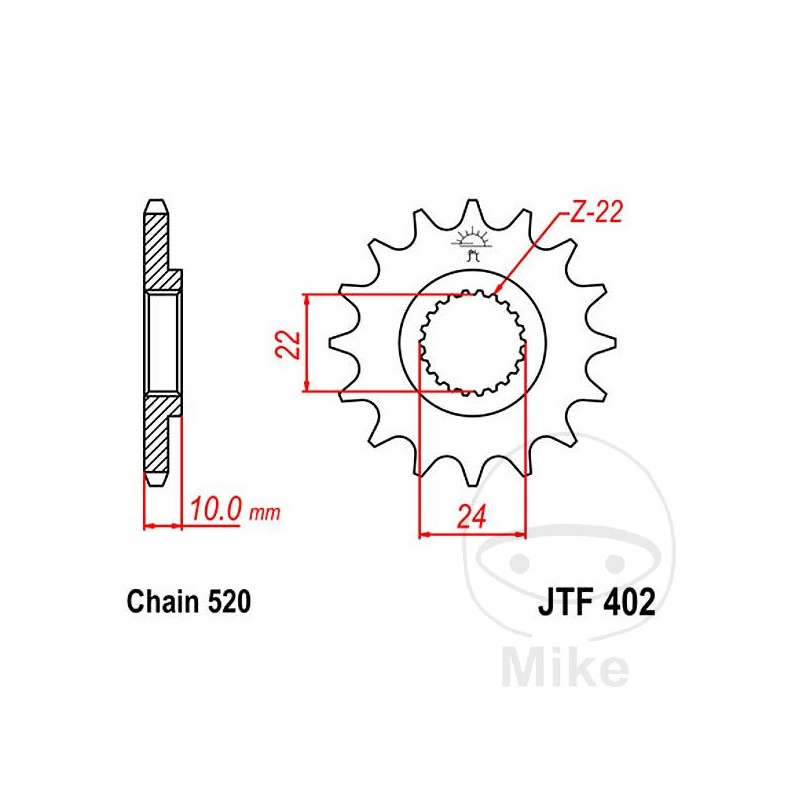 JT SPROCKETS transmission sprocket 16T P-520 ALTN: 7260576 726.30.23