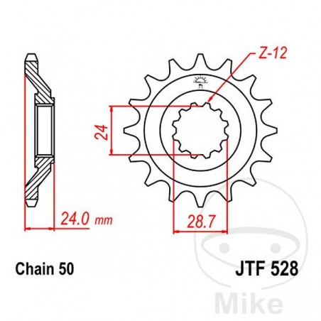 JT SPROCKETS Piñón transmisión engranaje fino 17T 530 Ø24/28.5 726.01.10