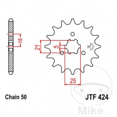 JT SPROCKETS Piñón transmisión engranaje grueso 15T P-530 5 Ø21/25MM 726.23.71