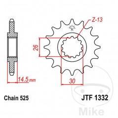 JT SPROCKETS transmission sprocket 15T P-525 ALTN: 7260348 726.29.42