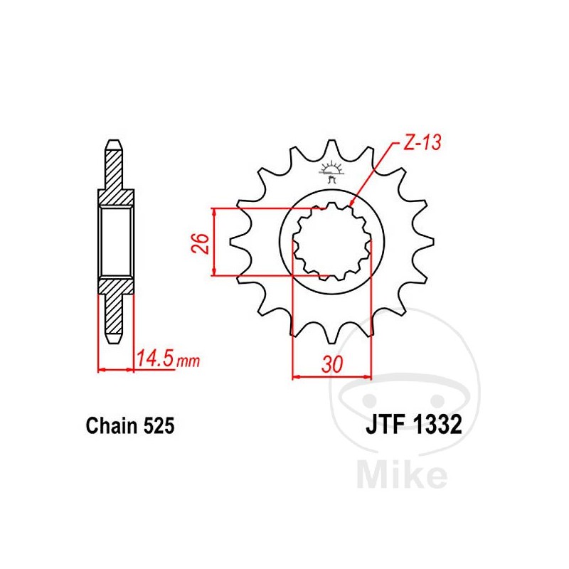 JT SPROCKETS transmission sprocket 15T P-525 ALTN: 7260348 726.29.42