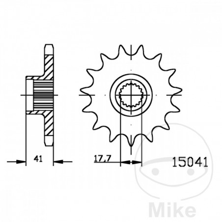 ESJOT Piñón transmisión engranaje fino 15T 428 Ø17.7/20 726.02.86