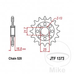 JT SPROCKETS Piñón transmisión racing engranaje fino 15T P-520 Ø21.7/25MM 726.01.72
