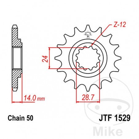 JT SPROCKETS Piñón transmisión 17T 530 ALTN: 7260355 726.03.83