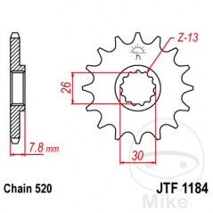JT SPROCKETS Piñón transmisión engranaje fino 18T 520 Ø26/30 726.04.55