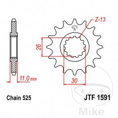 JT SPROCKETS transmission sprocket 16T P-525 ALTN: 7260366 726.14.15