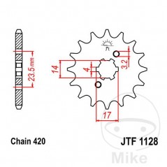 JT SPROCKETS coarse gear transmission pinion 11T 420 4 Ø14/17 726.06.80
