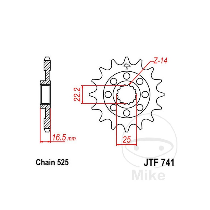 JT SPROCKETS Piñón transmisión racing 15T P-525 ALTN: 7260408 726.09.20