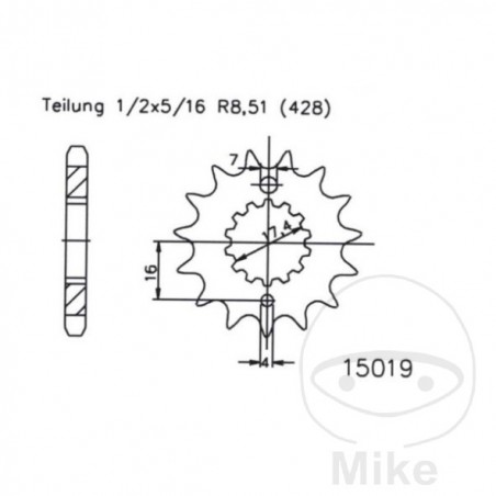 ESJOT Piñón transmisión engranaje fino 17T P-428 Ø17.4/20MM 726.10.29