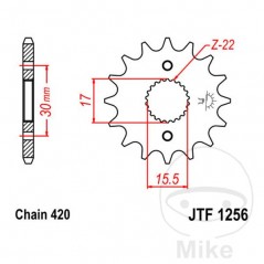 JT SPROCKETS Fine gear transmission pinion 15T P-420 Ø15.5/17MM 726.35.10