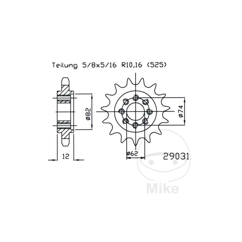ESJOT transmission sprocket 22T 525 17.2/20 726.11.83