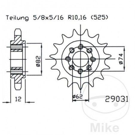 ESJOT Piñón transmisión 22T 525 17.2/20 726.11.83