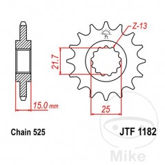 JT SPROCKETS Fine gear transmission pinion 13T P-525 Ø22/25MM 726.02.95