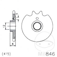 ESJOT Fine gear transmission pinion 13T P-415 Ø12/13MM 726.18.03