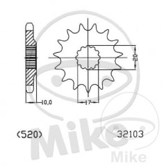 ESJOT Piñón transmisión engranaje fino 12T P-520 Ø17/21MM 726.02.46