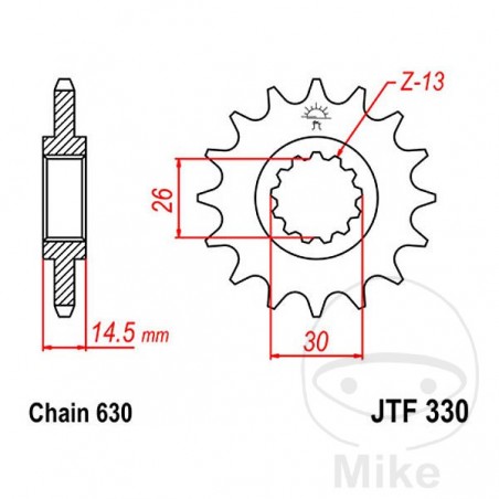 JT SPROCKETS Piñón transmisión engranaje fino 15T 630 Ø26/30 726.21.99