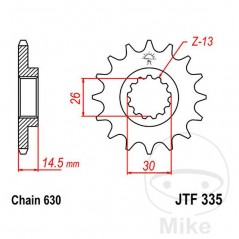 JT SPROCKETS Piñón transmisión engranaje fino 15T 630 Ø26/30 726.22.15