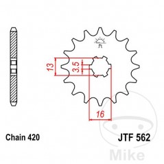 JT SPROCKETS Piñón transmisión engranaje grueso 9T P-420 3.5 Ø13/16MM 726.45.67