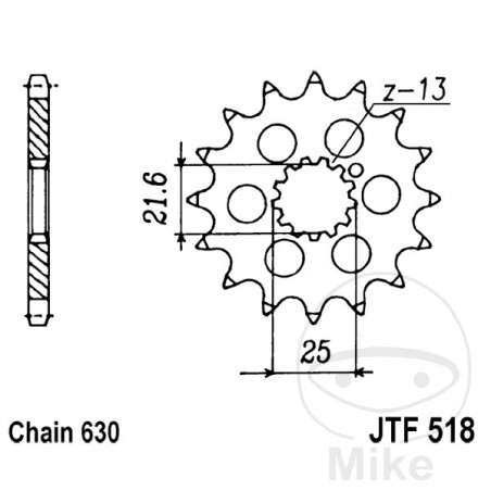 Piñón transmisión engranaje fino con anillo amortiguador 15 Ø15.5/21.7 726.23.06