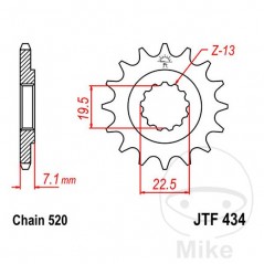 JT SPROCKETS Fine gear transmission pinion 15T P-520 Ø19.5/22MM 726.26.52