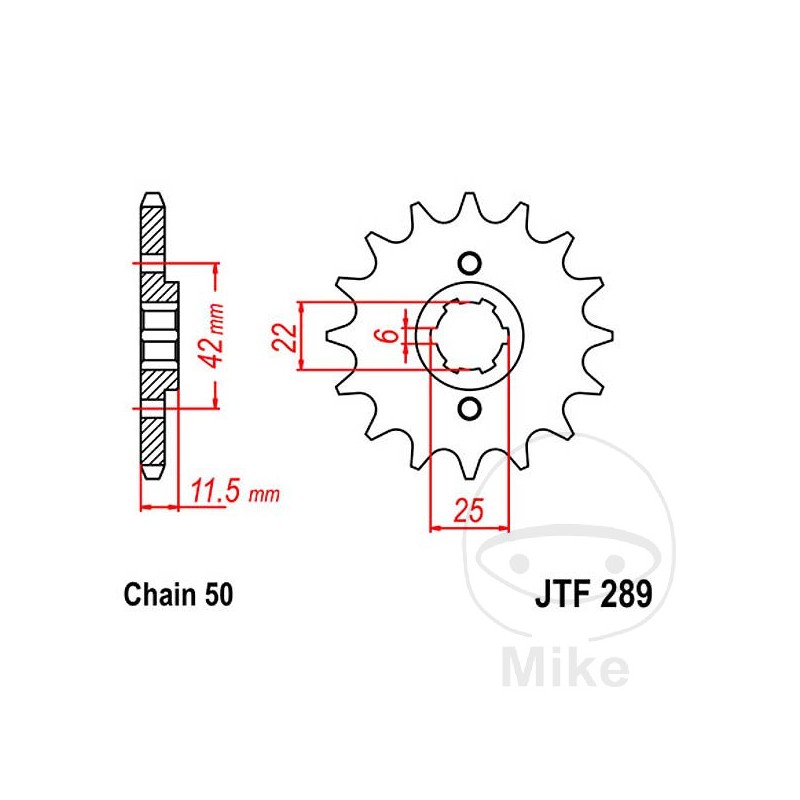 JT SPROCKETS coarse gear transmission pinion 16T P-530 6 Ø22/25MM 726.20.41