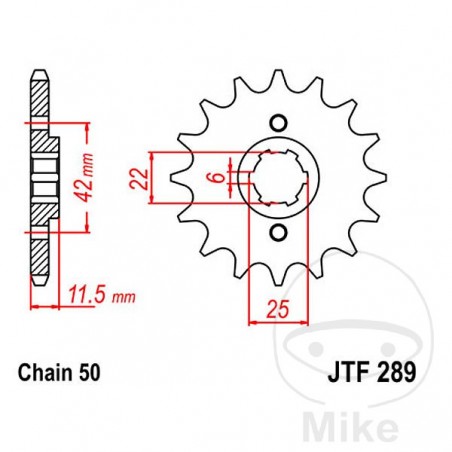 JT SPROCKETS coarse gear transmission pinion 16T P-530 6 Ø22/25MM 726.20.41