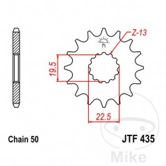 JT SPROCKETS Piñón transmisión engranaje fino 15T 530 Ø19.5/22 726.26.60