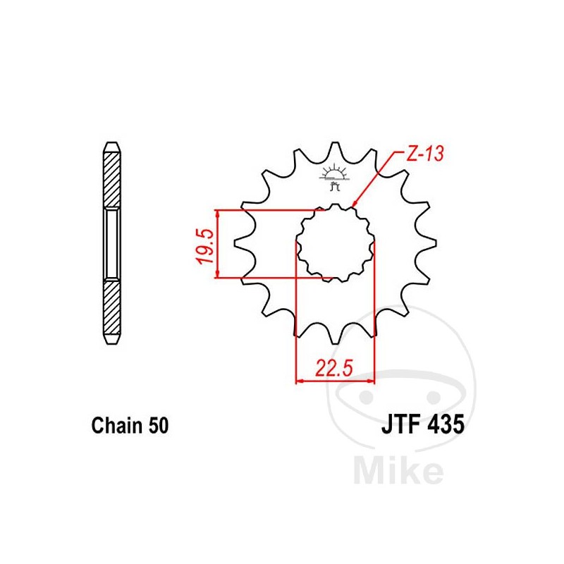 JT SPROCKETS Fine gear transmission pinion 15T 530 Ø19.5/22 726.26.60