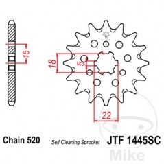JT SPROCKETS Piñón transmisión racing engranaje grueso 12T P-520 5 Ø18/22MM 726.21.08