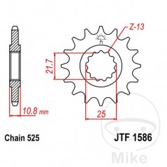 JT SPROCKETS transmission sprocket 17T P-525 ALTN: 7260365 726.31.22